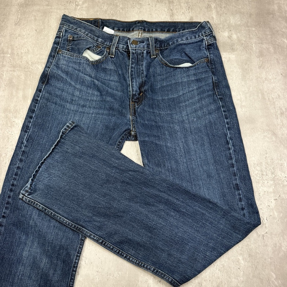 Levis 527 Jeans Mens 32x34 Blue Bootcut Mid Rise Dark Wash Cotton Work Rodeo